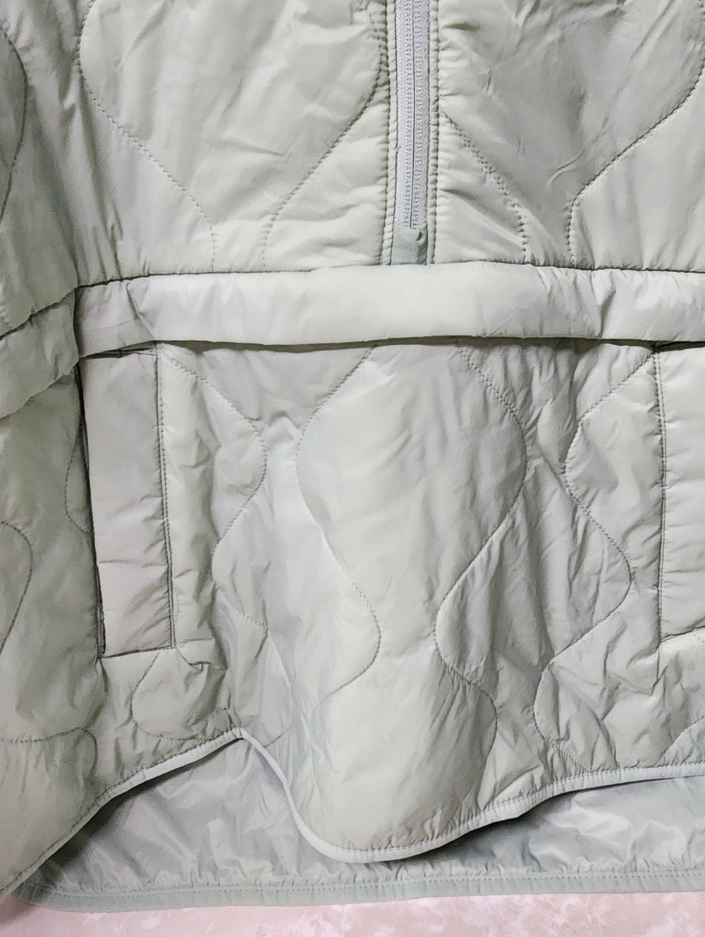 Old Navy Half Zip Water Resistant Quilted Jacket Pullover Light Green XXL - Picture 5 of 8